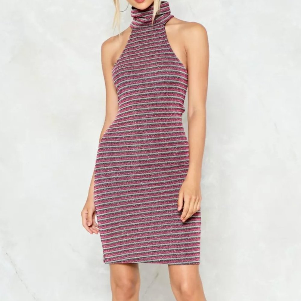 BOGO ⚡️ Nasty Gal On The Stripe Track Ribbed Dress
